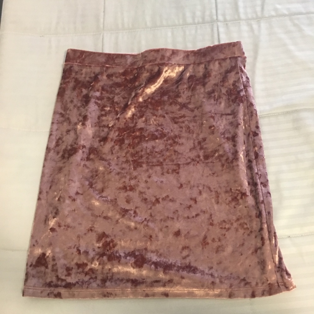 Pink suede skirt